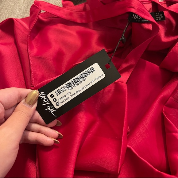 Nasty Gal Pink Silk Dress - Picture 2 of 2
